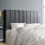 NNEDSZ Artiss Bed Head Headboard Queen Velvet - VELA Grey