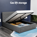 NNEDSZ Artiss Bed Frame Double Size Gas Lift Grey TIYO