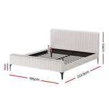NNEDSZ Bed Frame King Size Beige AMMY