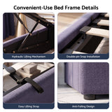 Artiss Double Bed Frame with Lift Up Storage and USB Ports Grey