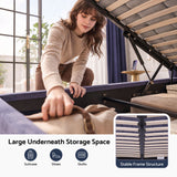 Artiss Queen Bed Frame with Lift Up Storage and USB Ports Grey