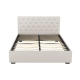 NNEDSZ Artiss Bed Frame Queen Size Gas Lift Beige VILA