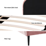 NNEDSZ Artiss Bed Frame King Single Size Velvet Pink OLAN