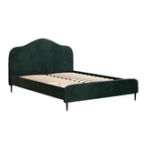NNEDSZ Artiss Bed Frame Queen Size Velvet Dark Green OLAN
