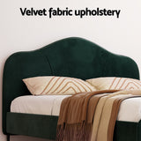 NNEDSZ Artiss Bed Frame Queen Size Velvet Dark Green OLAN