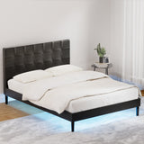 NNEDSZ Bed Frame Double Size LED Black RAVI