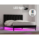 NNEDSZ Bed Frame Double Size LED Black RAVI