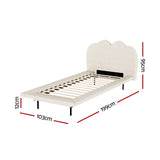 NNEDSZ Artiss Bed Frame Single Size Boucle Beige SASA