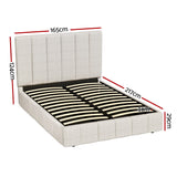 NNEDSZ Bed Frame Queen Size Beige TETTE