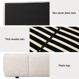 NNEDSZ Bed Frame Queen Size Beige TETTE