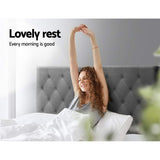 NNEDSZ Artiss Bed Head Headboard Queen Size Fabric - CAPPI Grey