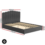 NNEDSZ Artiss Bed Frame Double Size Velvet Grey FION