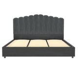 NNEDSZ Artiss Bed Frame King Size Velvet Grey FION