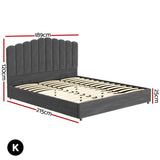 NNEDSZ Artiss Bed Frame King Size Velvet Grey FION