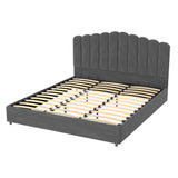 NNEDSZ Artiss Bed Frame King Size Velvet Grey FION