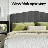 NNEDSZ Artiss Bed Frame King Size Velvet Grey FION