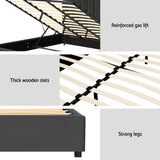 NNEDSZ Artiss Bed Frame King Size Velvet Grey FION