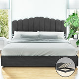NNEDSZ Artiss Bed Frame King Size Velvet Grey FION