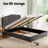 NNEDSZ Artiss Bed Frame Queen Size Velvet Grey FION