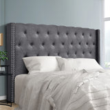 NNEDSZ Artiss Bed Head Headboard King Size Fabric - LUCA Grey