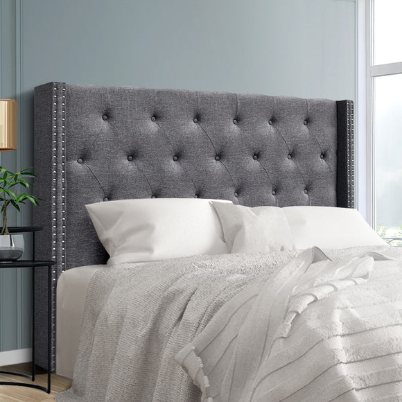 NNEDSZ Artiss Bed Head Headboard Queen Size Fabric - LUCA Grey