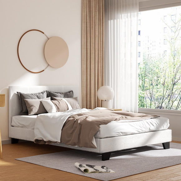 NNEDSZ Artiss Bed Frame Double Size Boucle NEO