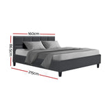 NNEDSZ Artiss Bed Frame Queen Size Charcoal TINO