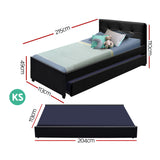 NNEDSZ Artiss Bed Frame King Single Size Trundle Daybed Black