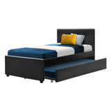 NNEDSZ Artiss Bed Frame King Single Size Trundle Daybed Black