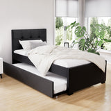 NNEDSZ Artiss Bed Frame King Single Size Trundle Daybed Black