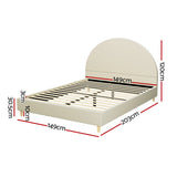 NNEDSZ Bed Frame Double Size Velvet Cream ELLA