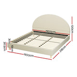 NNEDSZ Bed Frame King Size Velvet Cream ELLA