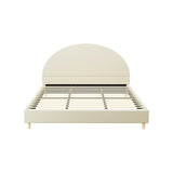 NNEDSZ Bed Frame King Size Velvet Cream ELLA