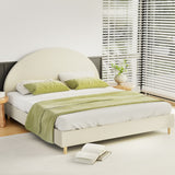 NNEDSZ Bed Frame King Size Velvet Cream ELLA
