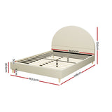 NNEDSZ Bed Frame Queen Size Velvet Cream ELLA