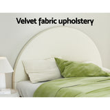 NNEDSZ Bed Frame Queen Size Velvet Cream ELLA