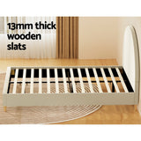 NNEDSZ Bed Frame Queen Size Velvet Cream ELLA
