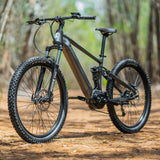 NNEMB Titan 9+ Electric Dual Suspension Mid Drive Mountain Bike eMTB, Medium Frame, Dark Grey