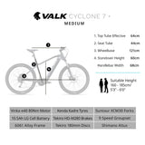 NNEMB Cyclone 7+ Electric Mountain Bike Mid-Drive Hardtail eMTB, Medium Frame Dark Grey