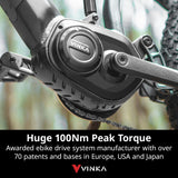 NNEMB Titan 9+ Electric Mid Drive Dual Suspension Mountain Bike eMTB, Large Frame, Dark Grey