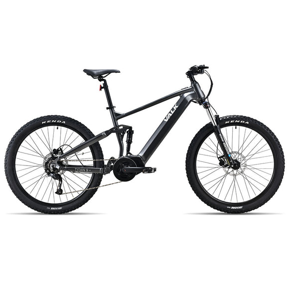 NNEMB Titan 9+ Electric Mid Drive Dual Suspension Mountain Bike eMTB, Large Frame, Dark Grey