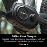 NNEMB Cyclone 7+ Electric Mountain Bike Hardtail Mid-Drive eMTB, Large Frame Dark Grey