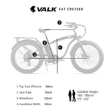 NNEMB Electric Fat Tyre Cruiser Bike, eBike with Throttle, Matte Black