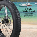 NNEMB Electric Fat Tyre Cruiser Bike, eBike with Throttle, Matte Black