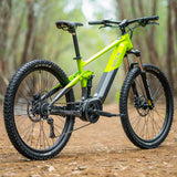 NNEMB Titan 9+ Electric Mid Drive Dual Suspension Mountain eMTB Bike, Large Frame Black/Lime
