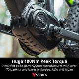 NNEMB Titan 9+ Electric Mid Drive Dual Suspension Mountain eMTB Bike, Large Frame Black/Lime