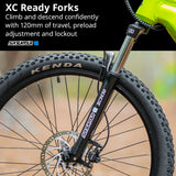 NNEMB Titan 9+ Electric Mid Drive Dual Suspension Mountain eMTB Bike, Large Frame Black/Lime