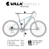 NNEMB Vortex 3 Electric Bike, Medium Frame Mountain ebike, Metallic Teal