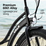 NNEMB Electric Fat Tyre Cruiser Bike, with Throttle, Step-Through eBike, Matte Black