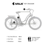 NNEMB Electric Fat Tyre Cruiser Bike, with Throttle, Step-Through eBike, Matte Black